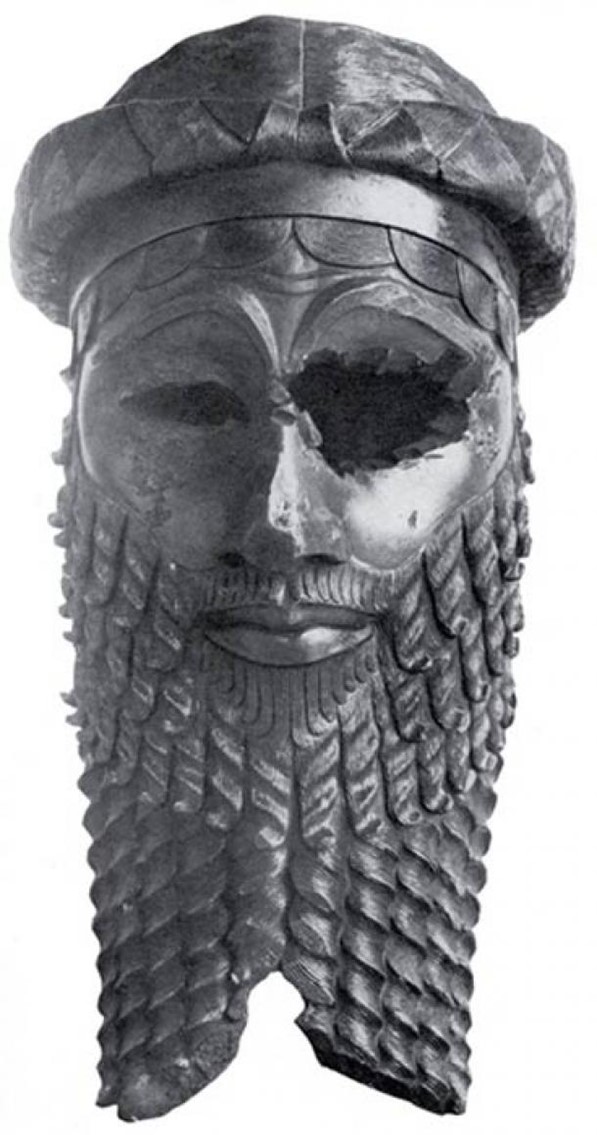 Capul de bronz al unui rege al vechii dinastii Akkadiene, cel mai probabil Naram-Sin sau Sargon din Akkad. Dezgropat in Ninive (acum in Irak). In Muzeul National al Irakului, Bagdad. ( Domeniu public )